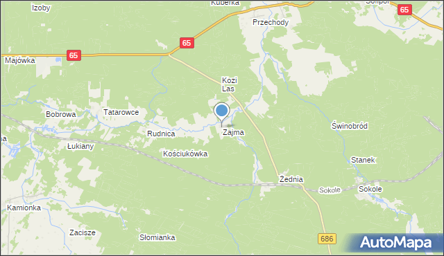 mapa Zajma, Zajma na mapie Targeo