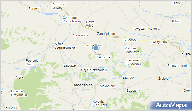 mapa Zakłodzie, Zakłodzie na mapie Targeo