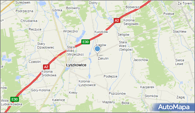 mapa Zakulin, Zakulin na mapie Targeo