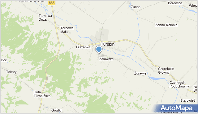 mapa Załawcze, Załawcze na mapie Targeo