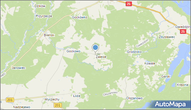 mapa Zalesie, Zalesie gmina Rzeczenica na mapie Targeo