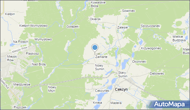 mapa Zamarte, Zamarte gmina Cekcyn na mapie Targeo