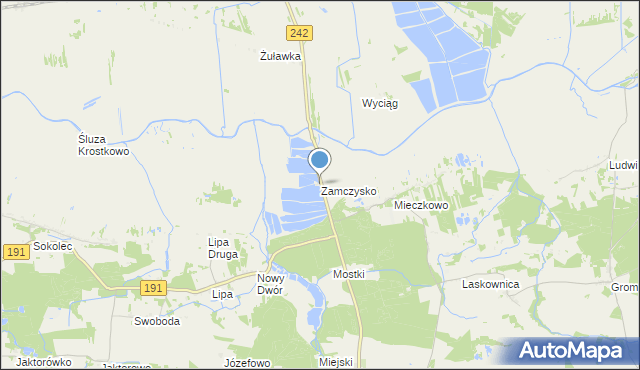 mapa Zamczysko, Zamczysko gmina Gołańcz na mapie Targeo