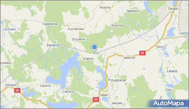 mapa Zamęcie, Zamęcie gmina Szczecinek na mapie Targeo