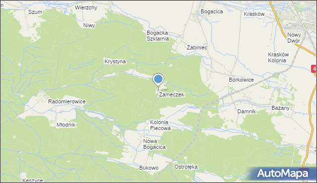 mapa Zameczek, Zameczek gmina Kluczbork na mapie Targeo