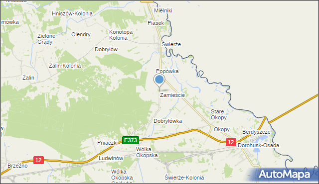 mapa Zamieście, Zamieście gmina Dorohusk na mapie Targeo