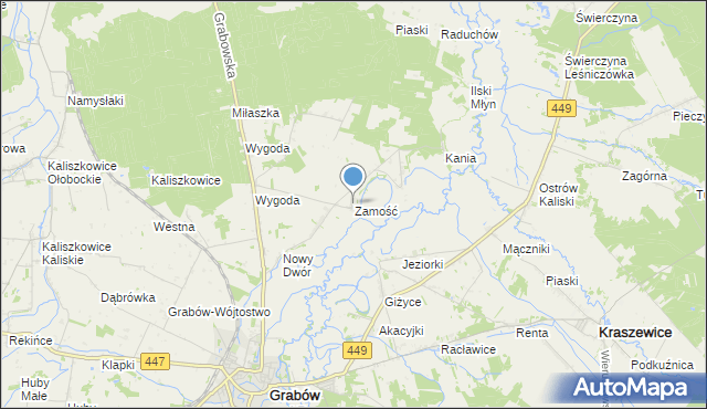 mapa Zamościa, Zamość gmina Sieroszewice na mapie Targeo