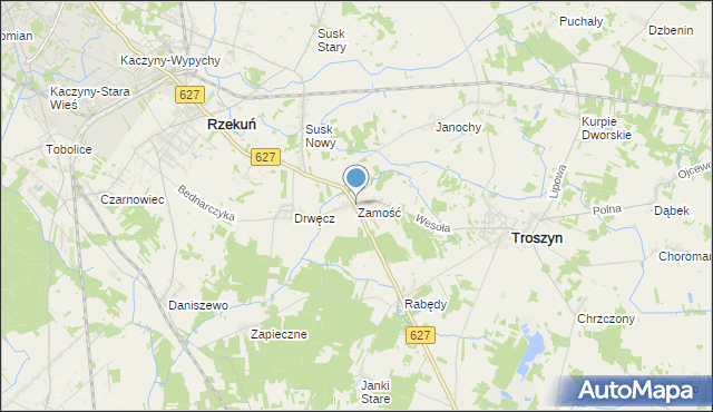 mapa Zamościa, Zamość gmina Troszyn na mapie Targeo