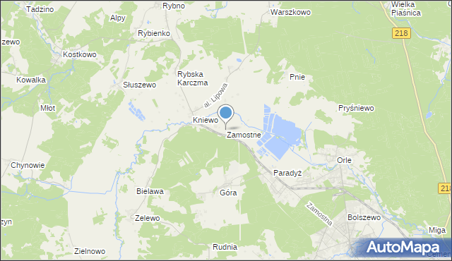 mapa Zamostne, Zamostne gmina Wejherowo na mapie Targeo