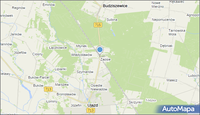 mapa Zaosie, Zaosie na mapie Targeo