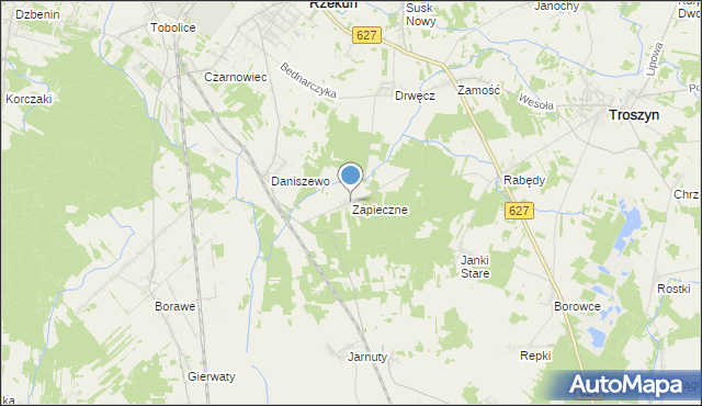 mapa Zapieczne, Zapieczne na mapie Targeo