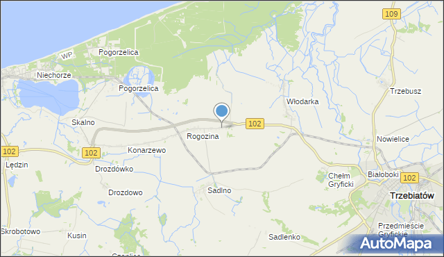 mapa Zapolice, Zapolice gmina Trzebiatów na mapie Targeo