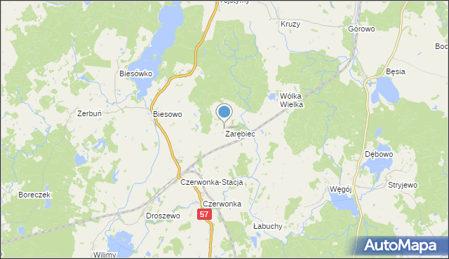 mapa Zarębiec, Zarębiec na mapie Targeo