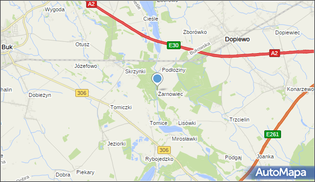 mapa Żarnowiec, Żarnowiec gmina Dopiewo na mapie Targeo