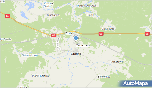 mapa Zarzeczany, Zarzeczany na mapie Targeo