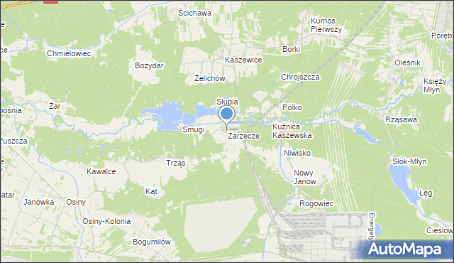 mapa Zarzecze, Zarzecze gmina Kluki na mapie Targeo