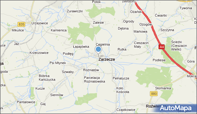 mapa Zarzecze, Zarzecze powiat przeworski na mapie Targeo