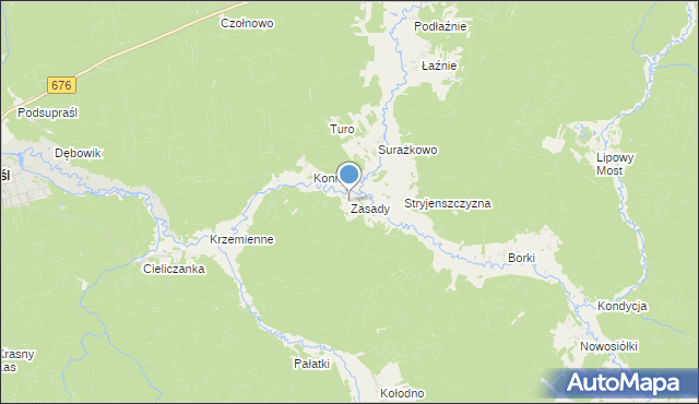 mapa Zasady, Zasady gmina Gródek na mapie Targeo