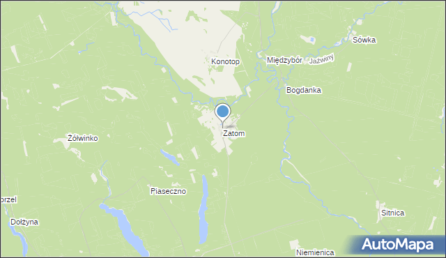 mapa Zatom, Zatom na mapie Targeo