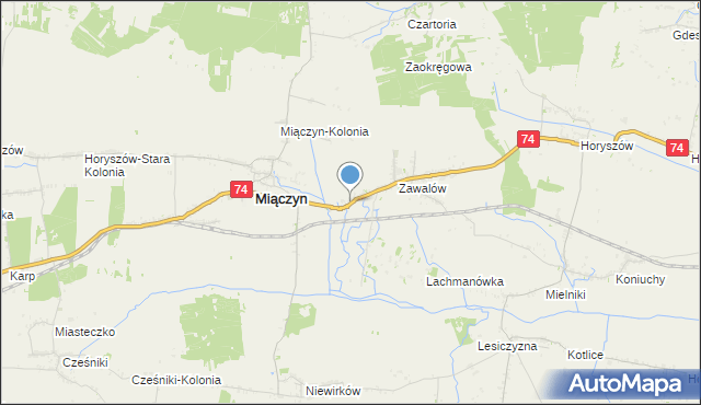 mapa Zawalów-Kolonia, Zawalów-Kolonia na mapie Targeo