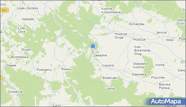 mapa Zawąskie, Zawąskie na mapie Targeo