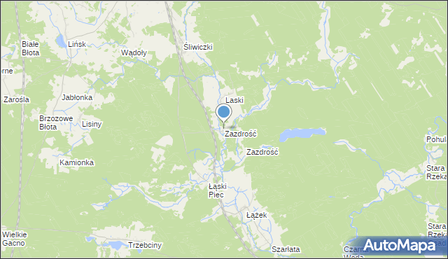 mapa Zazdrość, Zazdrość gmina Śliwice na mapie Targeo