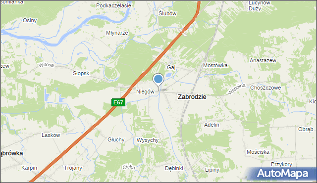 mapa Zazdrość, Zazdrość gmina Zabrodzie na mapie Targeo