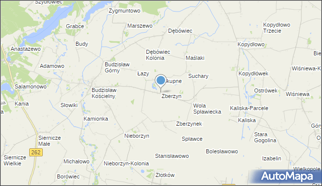 mapa Zberzyn, Zberzyn na mapie Targeo