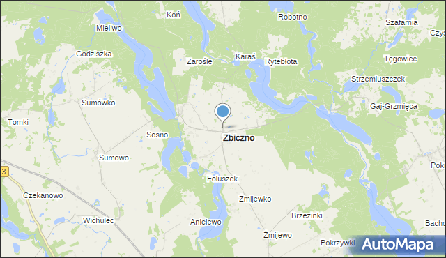 mapa Zbiczno, Zbiczno na mapie Targeo