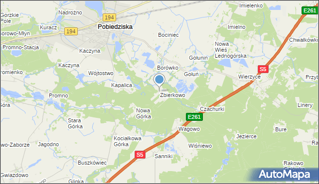 mapa Zbierkowo, Zbierkowo na mapie Targeo