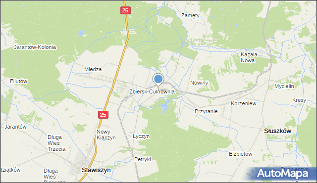 mapa Zbiersk-Kolonia, Zbiersk-Kolonia na mapie Targeo