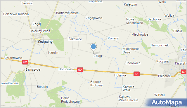 mapa Zblęg, Zblęg na mapie Targeo