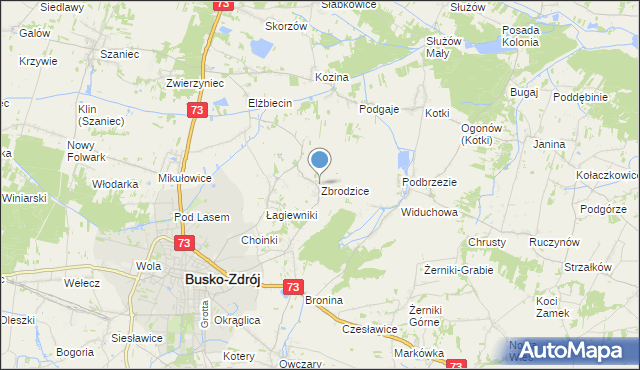 mapa Zbrodzice, Zbrodzice na mapie Targeo