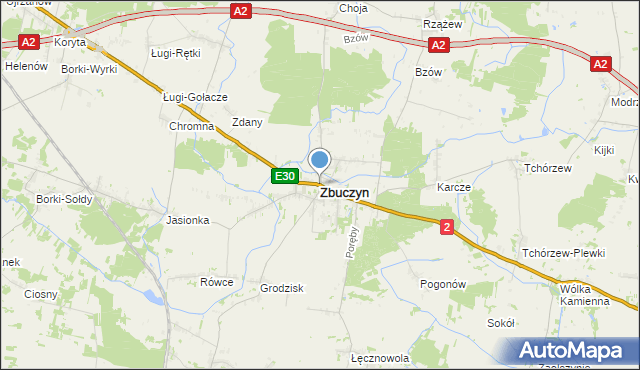 mapa Zbuczyn, Zbuczyn na mapie Targeo