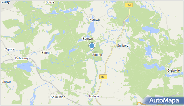 mapa Zdbino, Zdbino na mapie Targeo