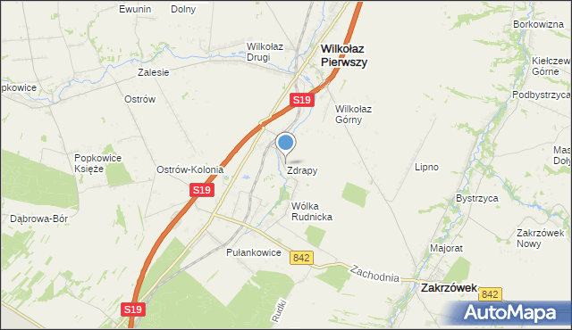 mapa Zdrapy, Zdrapy gmina Wilkołaz na mapie Targeo