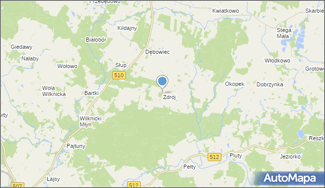 mapa Zdrój, Zdrój gmina Lelkowo na mapie Targeo