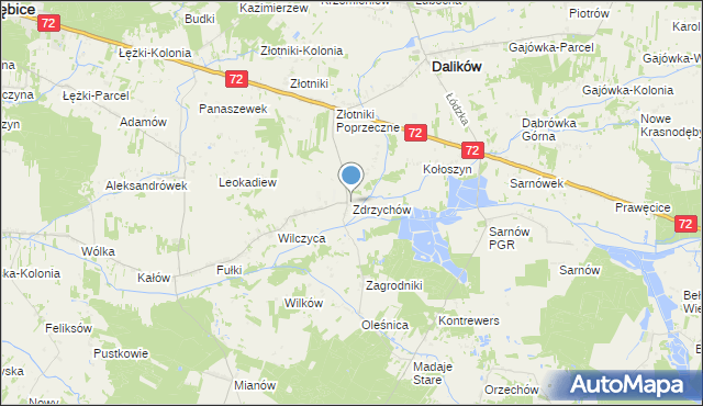 mapa Zdrzychów, Zdrzychów na mapie Targeo