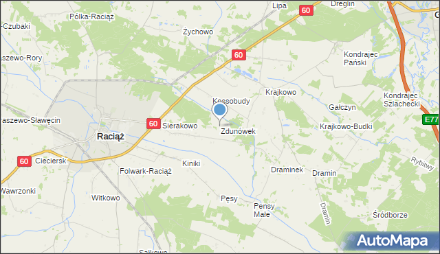 mapa Zdunówek, Zdunówek na mapie Targeo