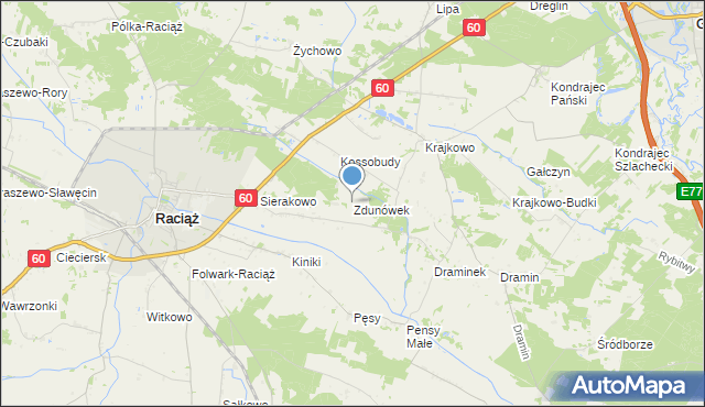 mapa Zdunówek, Zdunówek na mapie Targeo