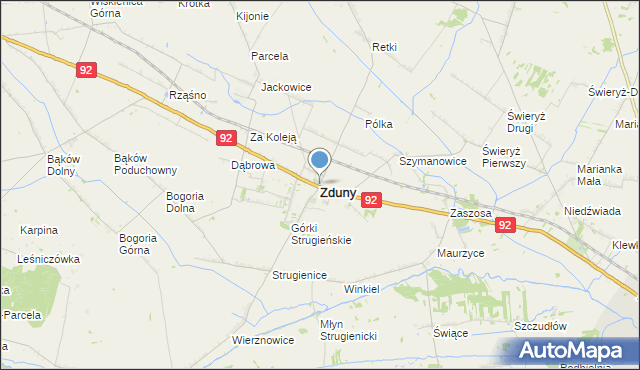 mapa Zduny, Zduny powiat łowicki na mapie Targeo