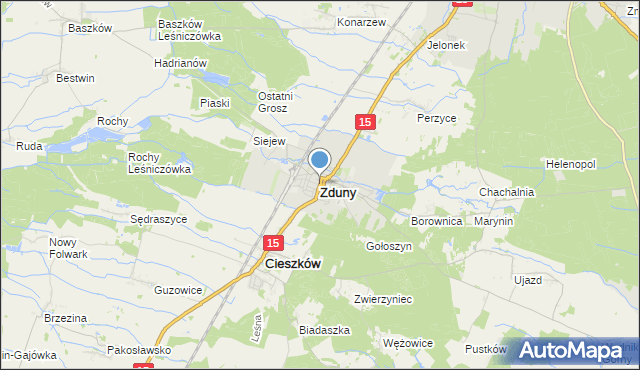 mapa Zduny, Zduny powiat krotoszyński na mapie Targeo
