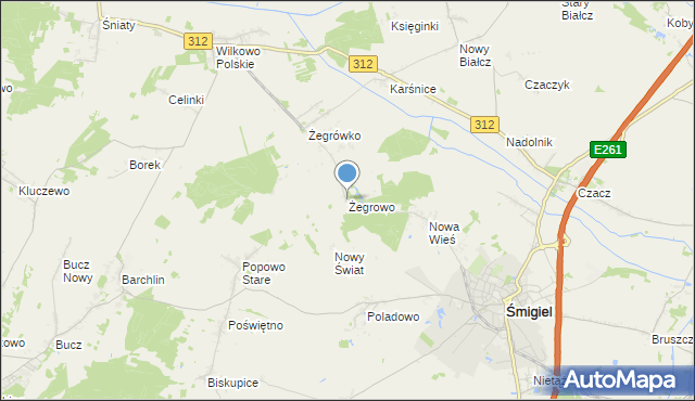 mapa Żegrowo, Żegrowo na mapie Targeo