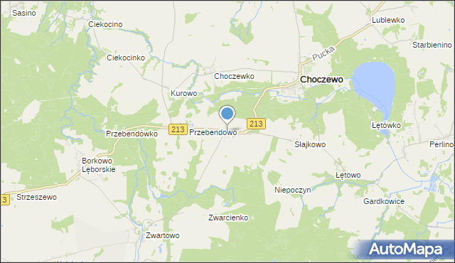mapa Żelazno, Żelazno gmina Choczewo na mapie Targeo