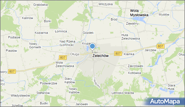 mapa Żelechów, Żelechów powiat garwoliński na mapie Targeo