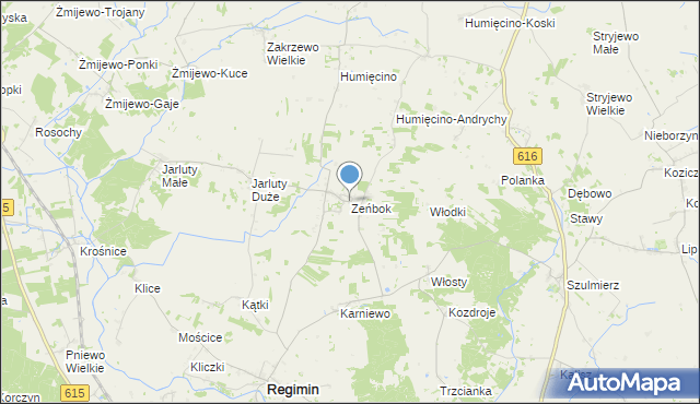 mapa Zeńbok, Zeńbok na mapie Targeo
