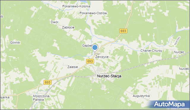 mapa Żerczyce, Żerczyce na mapie Targeo