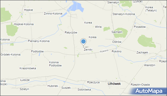 mapa Żerniki, Żerniki gmina Ulhówek na mapie Targeo