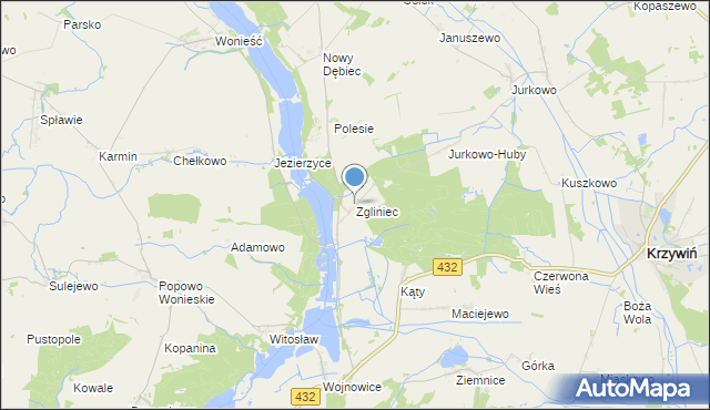 mapa Zgliniec, Zgliniec na mapie Targeo