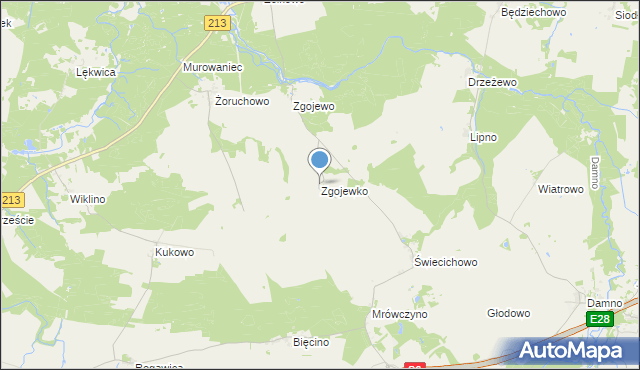 mapa Zgojewko, Zgojewko na mapie Targeo